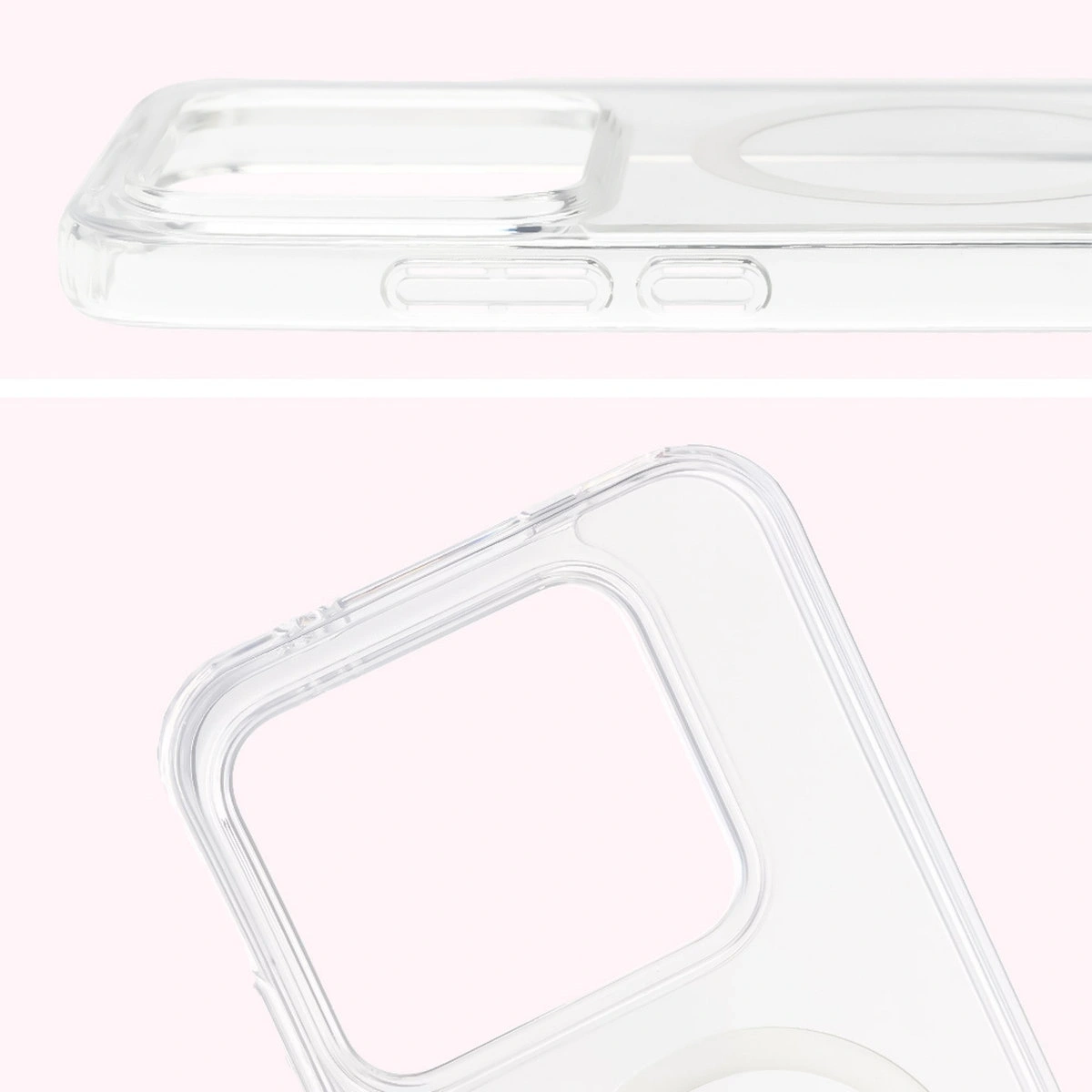 Pełne wycięcie i podwyższone krawędzie aparatu w etui Bizon Case CrystalO do Realme GT 8 Pro